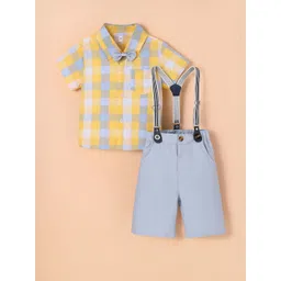 Hopscotch Boys Checked Shirt with Shorts & Suspender-picture-15