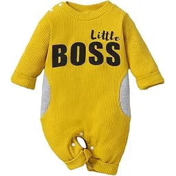 hopscotch Boys Cotton And Polyester And Spandex Text Print Full-Sleeve Bodysuit in Yellow Color-picture-26