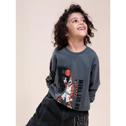 Hopscotch Boys Grey BLENDED Sweatshirts-image-3