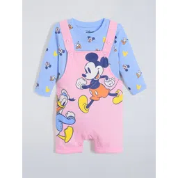 Hopscotch Boys Mickey Mouse Printed Cotton T-shirt With Capris-image-30