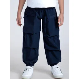 Hopscotch Boys Navy Blue Cotton Balloon Cargo Pants-image-26