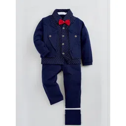 Hopscotch Boys Navy Blue Cotton Blend Printed Clothing Set-picture-12
