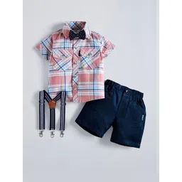 Hopscotch Boys Pure Cotton Checked Clothing Set-picture-34