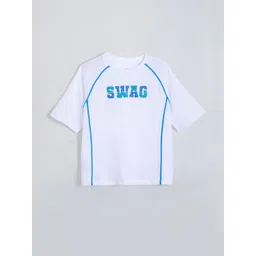 Hopscotch Boys White Printed T-shirt-picture-24