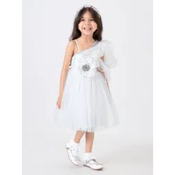 Hopscotch Embellished Print One Shoulder Fit & Flare Dress-picture-13