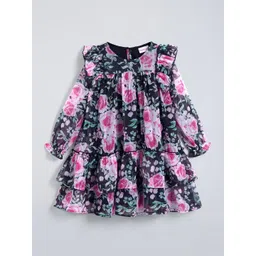 Hopscotch Floral Print Fit & Flare Dress-picture-39