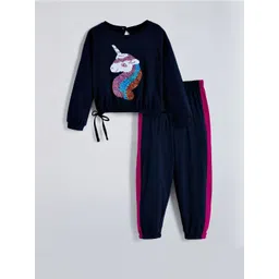Hopscotch Girls 2-Pc Sequin Embellished Unicorn Jogger Set-picture-15