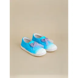 Hopscotch Girls Blue Fabric Slip-Ons-picture-45