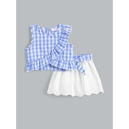 Hopscotch Girls Checked Top With Skirt Clothing Set-picture-42