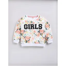 Hopscotch Girls Floral Printed Round Neck Long Sleeves Cotton Sweatshirt-picture-51