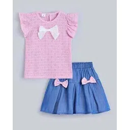 hopscotch Girls Patterned Top & Skirt Set-picture-12