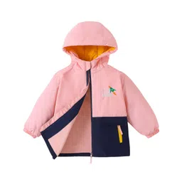 Hopscotch Girls Pink Polyester Colourblocked Jackets-picture-21