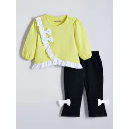 Hopscotch Girls Round Neck Long Sleeves Cotton T-shirt With Trousers-picture-38