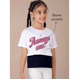 Hopscotch Girls White Cotton Tshirts-picture-27