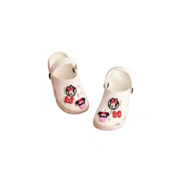 Hopscotch Girls White Minnie Mouse Applique Clogs-picture-40