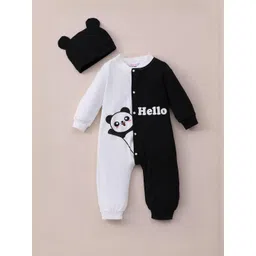 Hopscotch Kids Boys Black & White Panda Bodysuit-picture-43