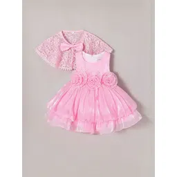 hopscotch Rose Detail Dress with Lace Cape-picture-46