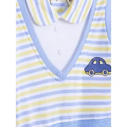 Hopscotch Unisex Kids Preppy Layered Cotton Romper-picture-37