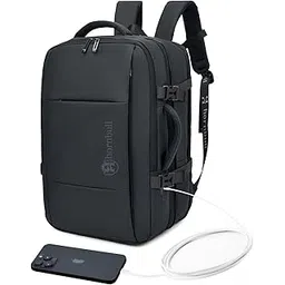hornbull Washington Black Backpack 42L Office Travel 17 inch Laptop Backpack 3 in 1 Expandable & Convertible USB & Type-C Port Water-resistant Multi Compartment Overnight Backpack for Men and Women-picture-22