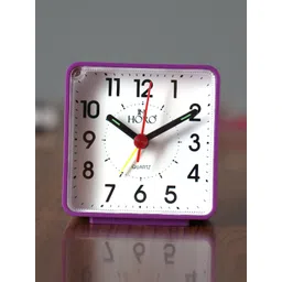 Horo White Handcrafted Geometric Solid Analogue Alarm Table Clock-picture-30