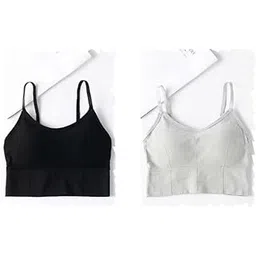 hoshiyana Cotton Sports Bra for Womens Lightly Removable Padded Adjustable Straps Regular Girls Sports Bras Free Size Bra Fit Up to 28-34(Multicolor)-picture-27