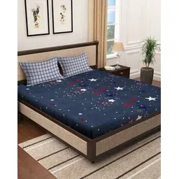 hosta homes 280 TC Printed Super King-Size Bedsheet with Pillow Covers-picture-25