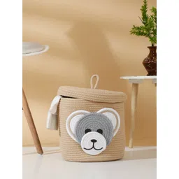 Hosta Homes Beige Cartoon Face-Patterned Multi-Purpose Hamper Laundry Bag With Cover-picture-26