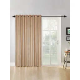 Hosta Homes Beige Polyester 7 ft Blackout Door Curtain - Set of 2-picture-14