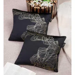 hosta homes Black Velvet Abstract 16X16 Inches Cushion Covers (Pack of 2)-picture-11