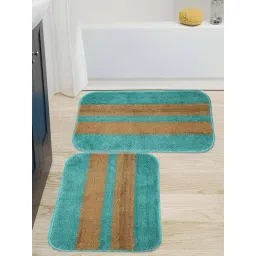 HOSTA HOMES Blue & Beige Polyester Door Mats - Set of 2-picture-27