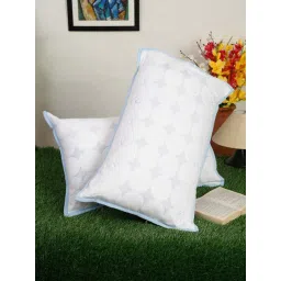 HOSTA HOMES Blue & White Cotton 140 TC 'Zipped' Pillow Covers - Set of 2-picture-40