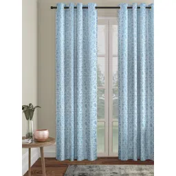 HOSTA HOMES Blue & White Geometric Long Door Curtain-picture-30