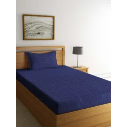 HOSTA HOMES Blue Cotton 180 TC Bed Sheet Set-picture-48