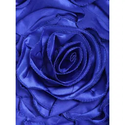 HOSTA HOMES Blue Set of 2 Round Rose Flower Design Satin Cushion Covers image 2
