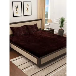 HOSTA HOMES Brown 330 TC King Bedsheet with 2 Pillow Covers-image-32