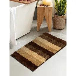 HOSTA HOMES Brown & Beige Water Absorbant Anti-Skid Cotton Fur Bath Rug-picture-35