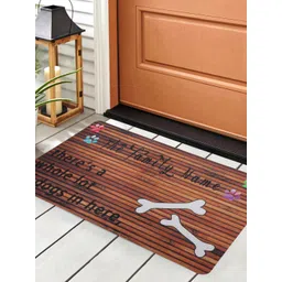 HOSTA HOMES Brown & Black Digital Printed Anti Skid Rectangular Door Mat-image-7