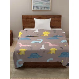 HOSTA HOMES Brown & Yellow Cartoon Characters AC Room 210 GSM Single Bed Comforter-picture-35