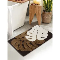 HOSTA HOMES Brown Cotton Soft Fur Anti Skid Door Mat image 1