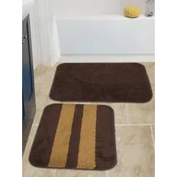 HOSTA HOMES Brown Pack of 2 Microfibre Antiskid Door Mat-picture-31