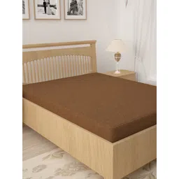 HOSTA HOMES Brown Solid Waterproof & Dustproof Single Bed Terry Mattress Protector-picture-21