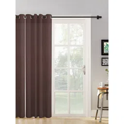 HOSTA HOMES Brown Striped Long Door Curtain-picture-11