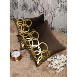 HOSTA HOMES Brown Velvet Cushion Cover - Set of 2-picture-41