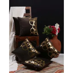 HOSTA HOMES Brown Velvet Cushion Cover - Set of 5-image-28