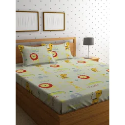 HOSTA HOMES Cartoon Characters 210 TC Queen Bedsheet with 2 Pillow Covers-picture-28