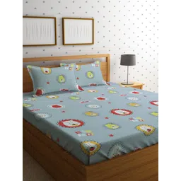 HOSTA HOMES Cartoon Characters 210 TC Queen Bedsheet with 2 Pillow Covers-picture-57
