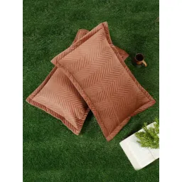 HOSTA HOMES Chevron Brown Velvet Pillow Covers - Pack of 2-picture-36