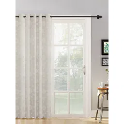 HOSTA HOMES Cream-Coloured Geometric Long Door Curtain-image-49