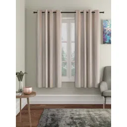 Hosta Homes Cream Polyester 5 ft Blackout Window Curtain - Set of 2-picture-34