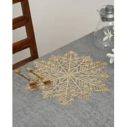 hosta homes Gold-Plated Snow Flakes Shaped Table Placemat 14" x 14"-picture-23